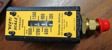 SCHRADER BELLOWS VERTI-SCALE UPRIGHT HYDRAULIC GAUGE