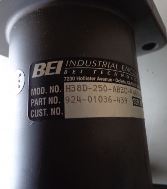 BEI ENCODER  P/N 924-01036-439  MODEL H38D-250-ABZC-4469-SC-UL-S